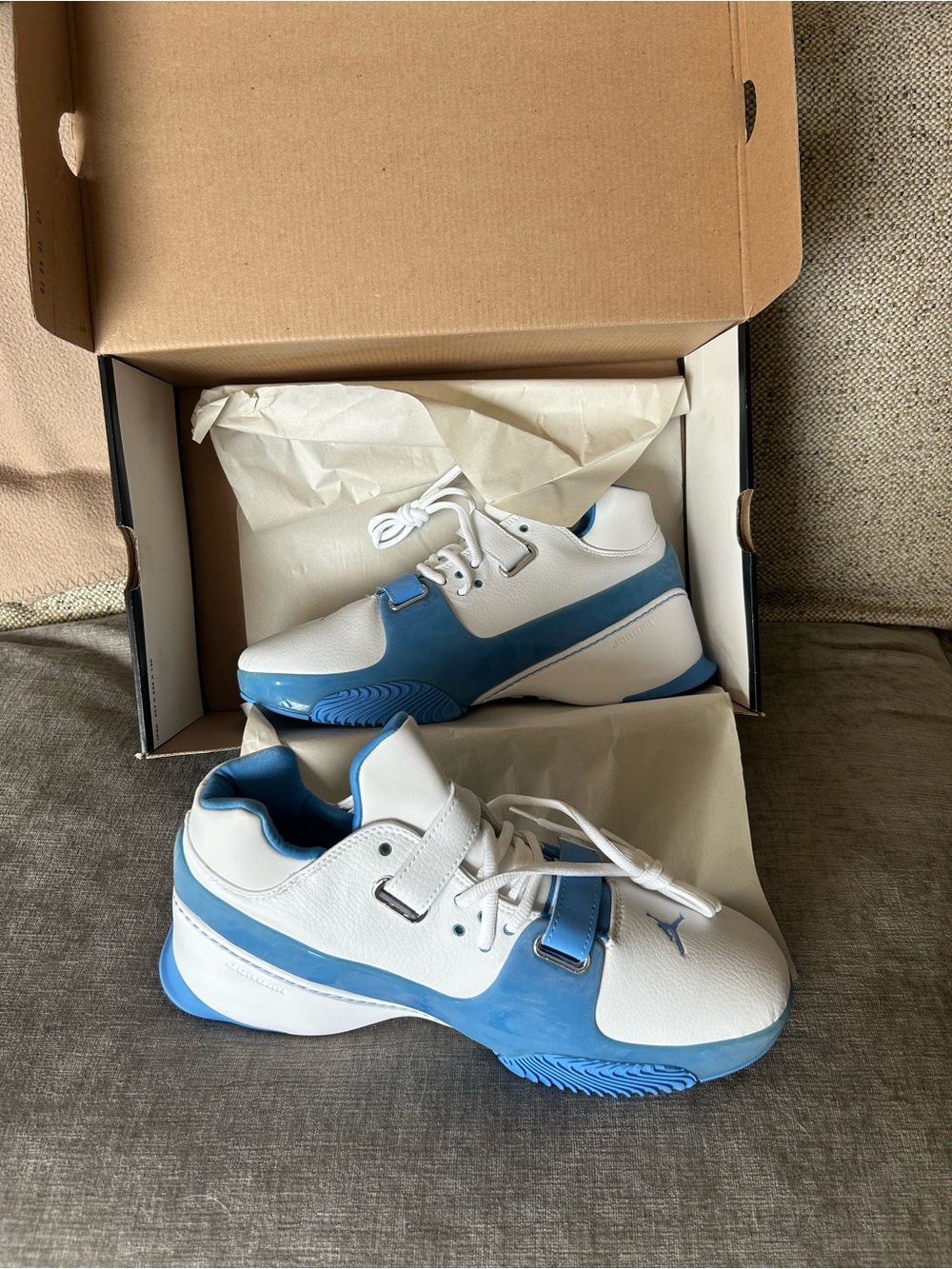 Jordan University Blue and White Vintage Sneakers. Size 11. New in box Deadstock